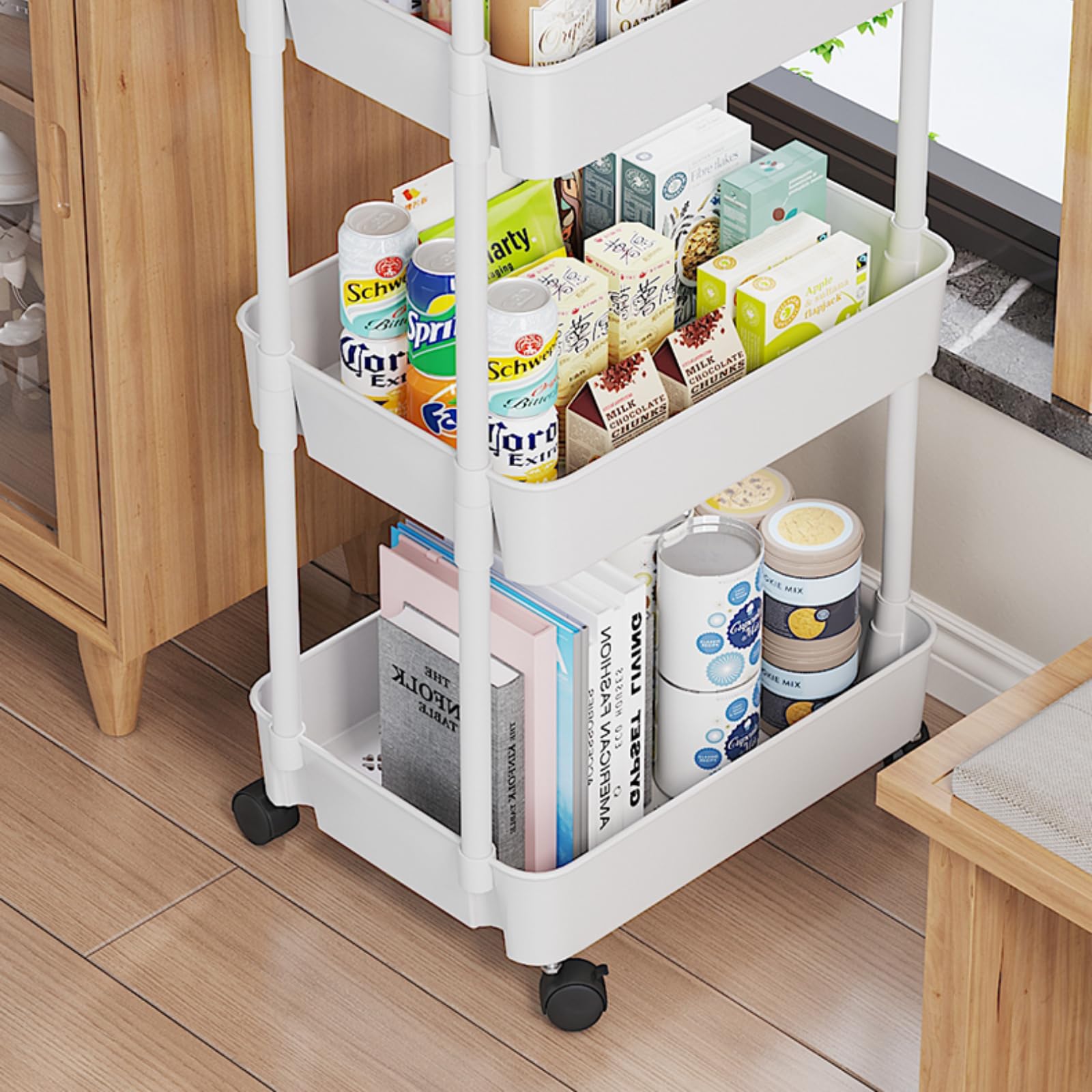 Amazon｜滑車 小型 キャスター付き 収納 本棚 調味料ラック ランドリー